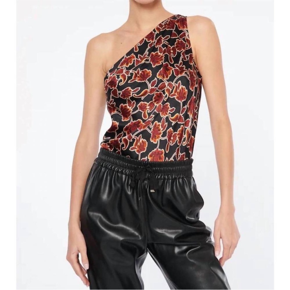NWOT CAMI NYC Darby One Shoulder Bodysuit in Baroque Floral S